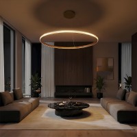 kelvo® DIAMOND  Κρεμαστό Φωτιστικό Οροφής LED 67W 6700lm 180° AC 220-240V IP20 Ρυθμιζόμενο Λευκό CCT με Χειριστήριο από 2700K έως 6000K Dimmable - Lumileds SMD Chip - Χρυσό Πλατίνα - Μ80 x Π80 x Υ3cm