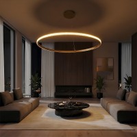 kelvo® DIAMOND  Κρεμαστό Φωτιστικό Οροφής LED 75W 7500lm 180° AC 220-240V IP20 Ρυθμιζόμενο Λευκό CCT με Χειριστήριο από 2700K έως 6000K Dimmable - Lumileds SMD Chip - Χρυσό Πλατίνα - Μ100 x Π100 x Υ3cm