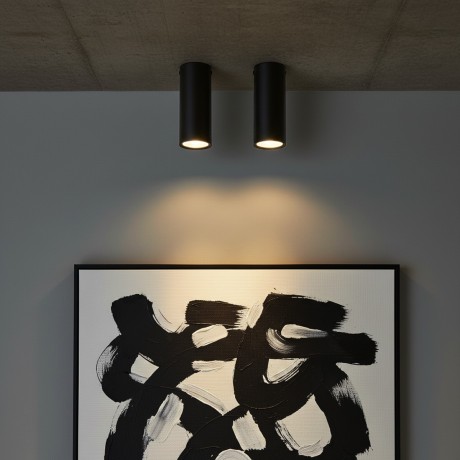 kelvo® DUCT  Φωτιστικό Downlight Σποτ για Λάμπα MR16 με Ντουί GU10 AC 220-240V IP20 - Μαύρο Ματ - Μ6 x Π6 x Υ15cm