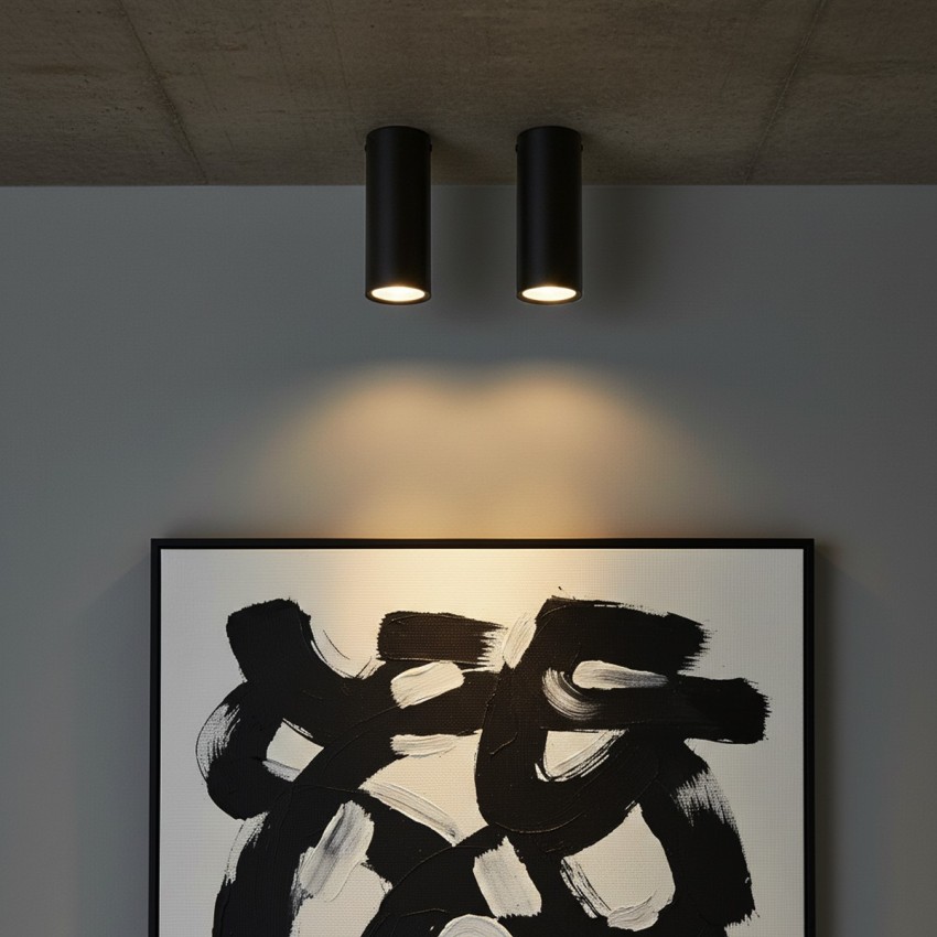 kelvo® DUCT  Φωτιστικό Downlight Σποτ για Λάμπα MR16 με Ντουί GU10 AC 220-240V IP20 - Μαύρο Ματ - Μ6 x Π6 x Υ15cm