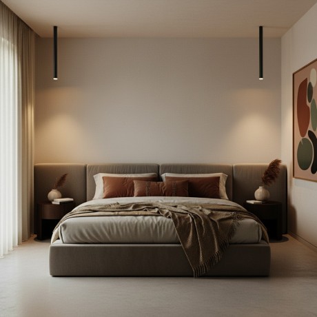 kelvo® DUCT  Φωτιστικό Downlight Σποτ για Λάμπα MR16 με Ντουί GU10 AC 220-240V IP20 - Μαύρο Ματ - Μ6 x Π6 x Υ60cm