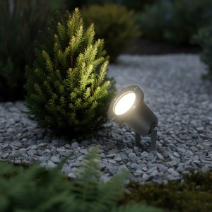 kelvo® GARDELINI  Φωτιστικό Σποτ Κήπου για Φυτά & Δέντρα με Καρφωτή Βάση για Λάμπα MR16 με Ντουί GU10 AC 220-240V Αδιάβροχο IP65 - Γκρι Ανθρακί Ματ - Μ10 x Π10 x Υ30cm