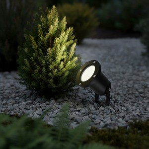 kelvo® GARDELINI  Φωτιστικό Σποτ Κήπου για Φυτά & Δέντρα με Καρφωτή Βάση για Λάμπα MR16 με Ντουί GU10 AC 220-240V Αδιάβροχο IP65 - Μαύρο Ματ - Μ10 x Π10 x Υ30cm