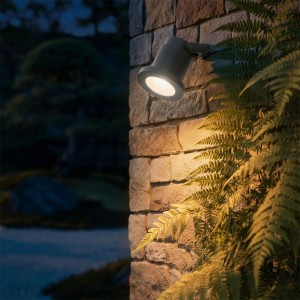 kelvo® GARDELINI  Φωτιστικό Σποτ Τοίχου με Βάση για Λάμπα MR16 με Ντουί GU10 AC 220-240V Αδιάβροχο IP65 - Γκρι Ανθρακί Ματ - Μ10 x Π10 x Υ30cm