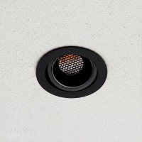 kelvo® LEO  Χωνευτό Κινούμενο Φωτιστικό Downlight Σποτ με Honeycomb Anti-Glare Reflector LED 10W 1250lm 38° AC 220-240V IP20 Θερμό Λευκό 2700K - Bridgelux COB Chip & TÜV SÜD Driver - Μαύρο Ματ - Μ8.5 x Π8.5 x Υ6.6cm / Q7.5cm