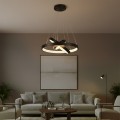 kelvo® NEMESIS  Κρεμαστό Φωτιστικό Οροφής LED 100W 10000lm 180° AC 220-240V IP20 Ρυθμιζόμενο Λευκό CCT με Χειριστήριο από 2700K έως 6000K Dimmable - Lumileds SMD Chip - Μαύρο Ματ - Μ60 x Π60 x Υ60cm