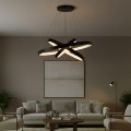 kelvo® NEMESIS  Κρεμαστό Φωτιστικό Οροφής LED 120W 12000lm 180° AC 220-240V IP20 Ρυθμιζόμενο Λευκό CCT με Χειριστήριο από 2700K έως 6000K Dimmable - Lumileds SMD Chip - Μαύρο Ματ - Μ80 x Π80 x Υ80cm