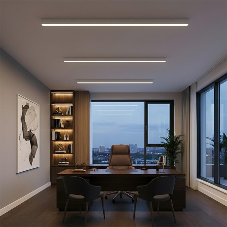 kelvo® ORION  Γραμμικό Φωτιστικό Οροφής LED 72W 7200lm 120° AC 220-240V IP20 Ρυθμιζόμενο Λευκό CCT με Χειριστήριο από 2700K έως 6000K Dimmable - Lumileds SMD Chip - Λευκό Ματ - Μ120 x Π5 x Υ7.5cm