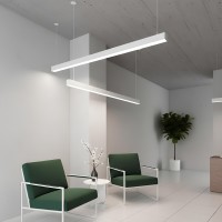kelvo® ORION  Κρεμαστό Γραμμικό Φωτιστικό Οροφής LED 72W 7200lm 120° AC 220-240V IP20 Ρυθμιζόμενο Λευκό CCT με Χειριστήριο από 2700K έως 6000K Dimmable - Lumileds SMD Chip - Λευκό Ματ - Μ120 x Π5 x Υ7.5cm