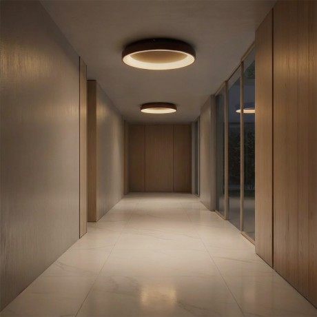 kelvo® SALEM  Φωτιστικό Οροφής LED 105W 10500lm 120° AC 220-240V IP20 Ρυθμιζόμενο Λευκό CCT με Χειριστήριο από 2700K έως 6000K Dimmable - Lumileds SMD Chip - Καφέ Ματ - Μ60 x Π60 x Υ9.5cm