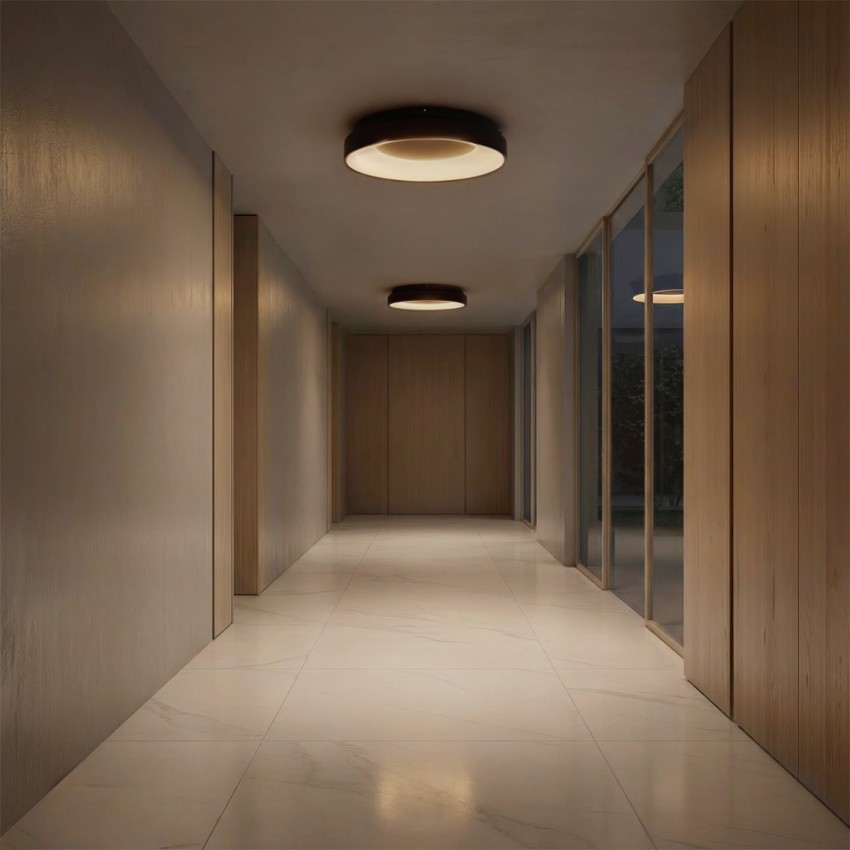 kelvo® SALEM  Φωτιστικό Οροφής LED 75W 7500lm 120° AC 220-240V IP20 Ρυθμιζόμενο Λευκό CCT με Χειριστήριο από 2700K έως 6000K Dimmable - Lumileds SMD Chip - Καφέ Ματ - Μ45 x Π45 x Υ9.5cm