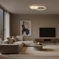 kelvo® VENOM  Φωτιστικό Οροφής LED 45W 4500lm 360° AC 220-240V IP20 Ρυθμιζόμενο Λευκό CCT με Χειριστήριο από 2700K έως 6000K Dimmable - Lumileds SMD Chip - Λευκό Ματ - Μ60 x Π40 x Υ7.5cm