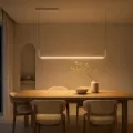 kelvo® LINARIA  Κρεμαστό Φωτιστικό Οροφής LED 36W 3600lm 180° AC 220-240V IP20 Ρυθμιζόμενο Λευκό CCT με Χειριστήριο από 2700K έως 6000K Dimmable - Lumileds SMD Chip - Λευκό Ματ - Μ120 x Π2 x Υ12cm
