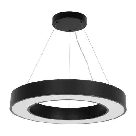 kelvo® RA  Κρεμαστό Φωτιστικό Οροφής LED 67W 6700lm 120° AC 220-240V IP20 Ρυθμιζόμενο Λευκό CCT με Χειριστήριο από 2700K έως 6000K Dimmable - Lumileds SMD Chip - Μαύρο Ματ - Μ60 x Π60 x Υ8cm
