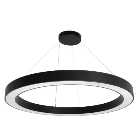 kelvo® RA  Κρεμαστό Φωτιστικό Οροφής LED 100W 10000lm 120° AC 220-240V IP20 Ρυθμιζόμενο Λευκό CCT με Χειριστήριο από 2700K έως 6000K Dimmable - Lumileds SMD Chip - Μαύρο Ματ - Μ120 x Π120 x Υ8cm