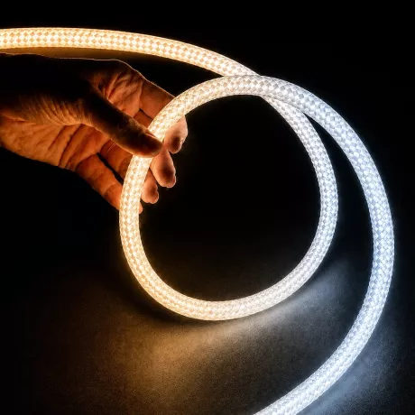 kelvo® GLOWFLEX  Ταινία Neon Flex με Πλεκτή Υφασμάτινη Επένδυση LED 14W/m 1400lm/m 360° DC 24V Αδιάβροχο IP65 504 x SMD2835 Chip/m Ρυθμιζόμενο Λευκό CCT από 2700K έως 6000K Dimmable - Lumileds SMD Chip - Μ1000 x Π2.2 x Υ2.2cm - Ρολό 10 Μέτρων