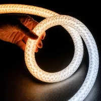 kelvo® GLOWFLEX  Ταινία Neon Flex με Πλεκτή Υφασμάτινη Επένδυση LED 14W/m 1400lm/m 360° DC 24V Αδιάβροχο IP65 504 x SMD2835 Chip/m Ρυθμιζόμενο Λευκό CCT από 2700K έως 6000K Dimmable - Lumileds SMD Chip - Μ1000 x Π3.5 x Υ3.5cm - Ρολό 10 Μέτρων