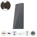 TRIANDE  Φωτιστικό Τοίχου - Απλίκα Αρχιτεκτονικού Φωτισμού Εσωτερικού/Εξωτερικού Χώρου Up & Down LED 10W 1200lm 5° & 60° AC 220-240V IP65 Μ8.5 x Π8.5 x Υ20cm - Φυσικό Λευκό 4500K - Γκρι Αλουμίνιο - Bridgelux Chip