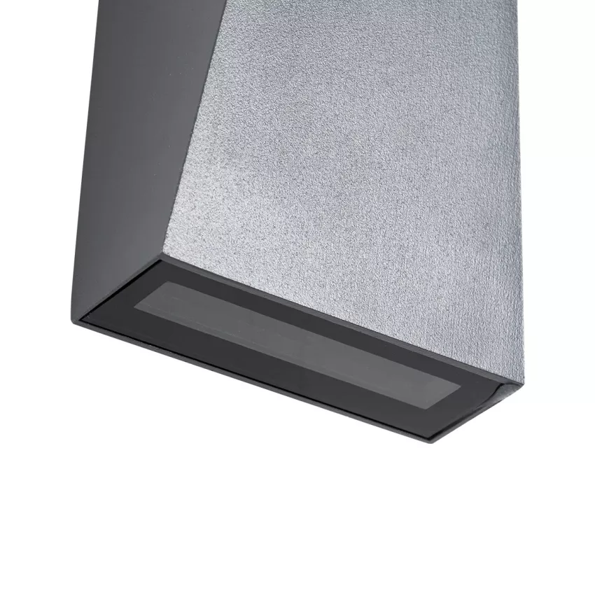 TRIANDE  Φωτιστικό Τοίχου - Απλίκα Αρχιτεκτονικού Φωτισμού Εσωτερικού/Εξωτερικού Χώρου Up & Down LED 10W 1200lm 5° & 60° AC 220-240V IP65 Μ8.5 x Π8.5 x Υ20cm - Φυσικό Λευκό 4500K - Γκρι Αλουμίνιο - Bridgelux Chip