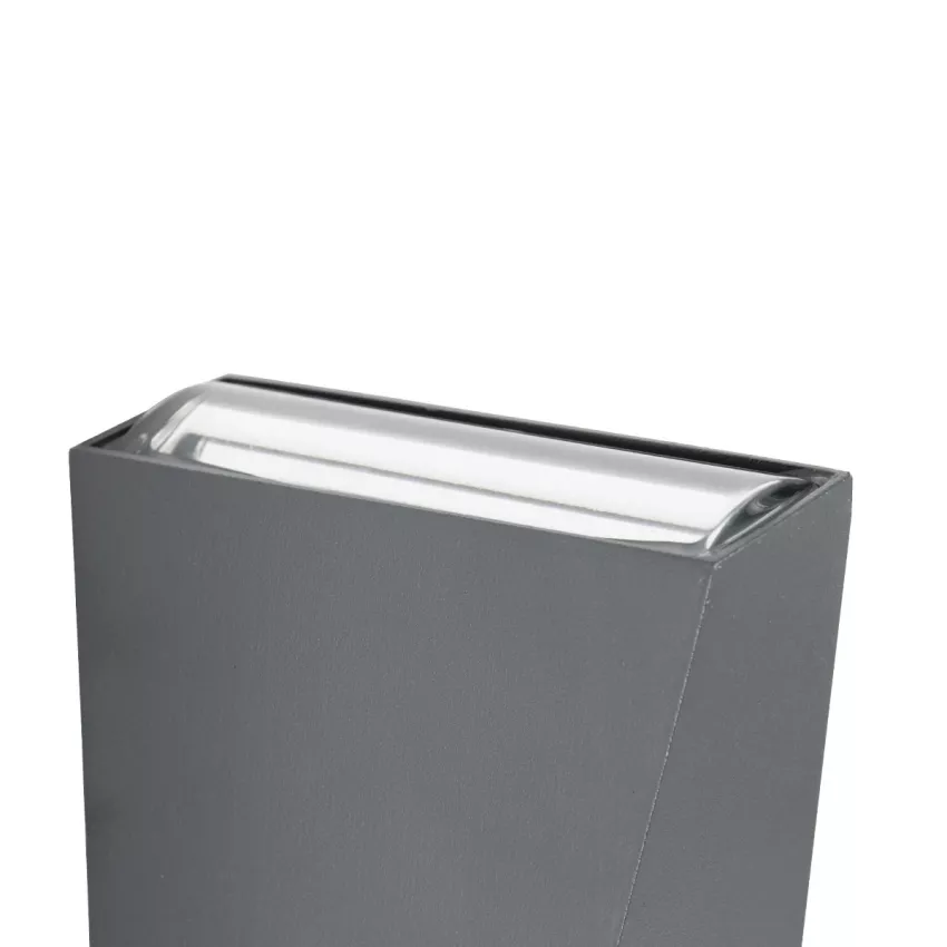 TRIANDE  Φωτιστικό Τοίχου - Απλίκα Αρχιτεκτονικού Φωτισμού Εσωτερικού/Εξωτερικού Χώρου Up & Down LED 10W 1200lm 5° & 60° AC 220-240V IP65 Μ8.5 x Π8.5 x Υ20cm - Φυσικό Λευκό 4500K - Γκρι Αλουμίνιο - Bridgelux Chip