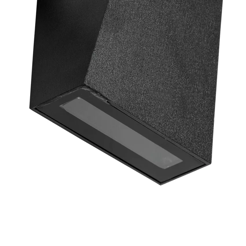 TRIANDE  Φωτιστικό Τοίχου - Απλίκα Αρχιτεκτονικού Φωτισμού Εσωτερικού/Εξωτερικού Χώρου Up & Down LED 10W 1200lm 5° & 60° AC 220-240V IP65 Μ8.5 x Π8.5 x Υ20cm - Φυσικό Λευκό 4500K - Μαύρο Αλουμίνιο - Bridgelux Chip