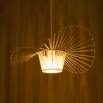LUMINOVA  Μοντέρνο Κρεμαστό Φωτιστικό Πλέγμα Μονόφωτο 1 x E27 IP20 Λευκό Σχοινί με Λευκό Σύρμα - Μ65 x Π65 x Υ25cm