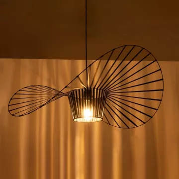 LUMINOVA  Μοντέρνο Κρεμαστό Φωτιστικό Πλέγμα Μονόφωτο 1 x E27 IP20 Μαύρο Σχοινί με Μαύρο Σύρμα - Μ80 x Π80 x Υ30cm