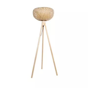 GLOBOSTAR® POPPY  Boho Επιδαπέδιο Φωτιστικό με Ντουί 1 x E27 AC 220-240V IP20 - Μπεζ - Μ58 x Π58 x Υ143cm