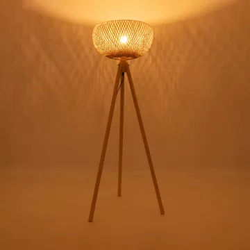 GLOBOSTAR® POPPY  Boho Επιδαπέδιο Φωτιστικό με Ντουί 1 x E27 AC 220-240V IP20 - Μπεζ - Μ58 x Π58 x Υ143cm