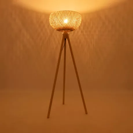 GLOBOSTAR® POPPY  Boho Επιδαπέδιο Φωτιστικό με Ντουί 1 x E27 AC 220-240V IP20 - Μπεζ - Μ58 x Π58 x Υ143cm