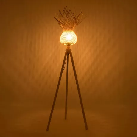 GLOBOSTAR® POPPY  Boho Επιδαπέδιο Φωτιστικό με Ντουί 1 x E27 AC 220-240V IP20 - Μπεζ - Μ58 x Π58 x Υ168cm