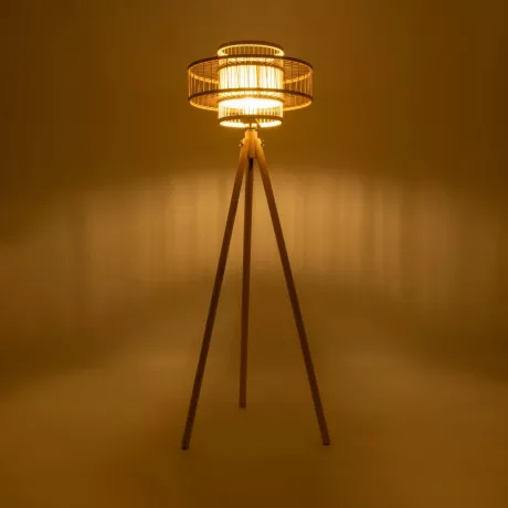 GLOBOSTAR® POPPY  Boho Επιδαπέδιο Φωτιστικό με Ντουί 1 x E27 AC 220-240V IP20 - Μπεζ - Μ58 x Π58 x Υ149cm