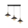 GLOBOSTAR® LUCANA  Vintage Κρεμαστό Φωτιστικό Οροφής με Ντουί 3 x E27 AC 220-240V IP20 - Μαύρο & Χρυσό - Μ50 x Π25 x Υ75cm