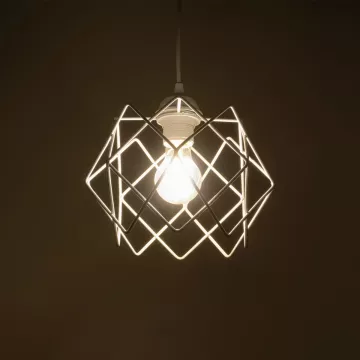 GLOBOSTAR® VORTEX  Μοντέρνο Κρεμαστό Φωτιστικό Οροφής με Ντουί 1 x E27 AC 220-240V IP20 - Λευκό - Μ23.5 x Π23.5 x Υ20cm