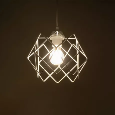 GLOBOSTAR® VORTEX  Μοντέρνο Κρεμαστό Φωτιστικό Οροφής με Ντουί 1 x E27 AC 220-240V IP20 - Λευκό - Μ23.5 x Π23.5 x Υ20cm