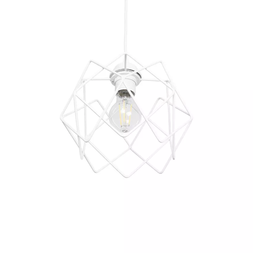 GLOBOSTAR® VORTEX  Μοντέρνο Κρεμαστό Φωτιστικό Οροφής με Ντουί 1 x E27 AC 220-240V IP20 - Λευκό - Μ23.5 x Π23.5 x Υ20cm