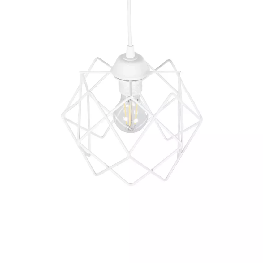 GLOBOSTAR® VORTEX  Μοντέρνο Κρεμαστό Φωτιστικό Οροφής με Ντουί 1 x E27 AC 220-240V IP20 - Λευκό - Μ23.5 x Π23.5 x Υ20cm