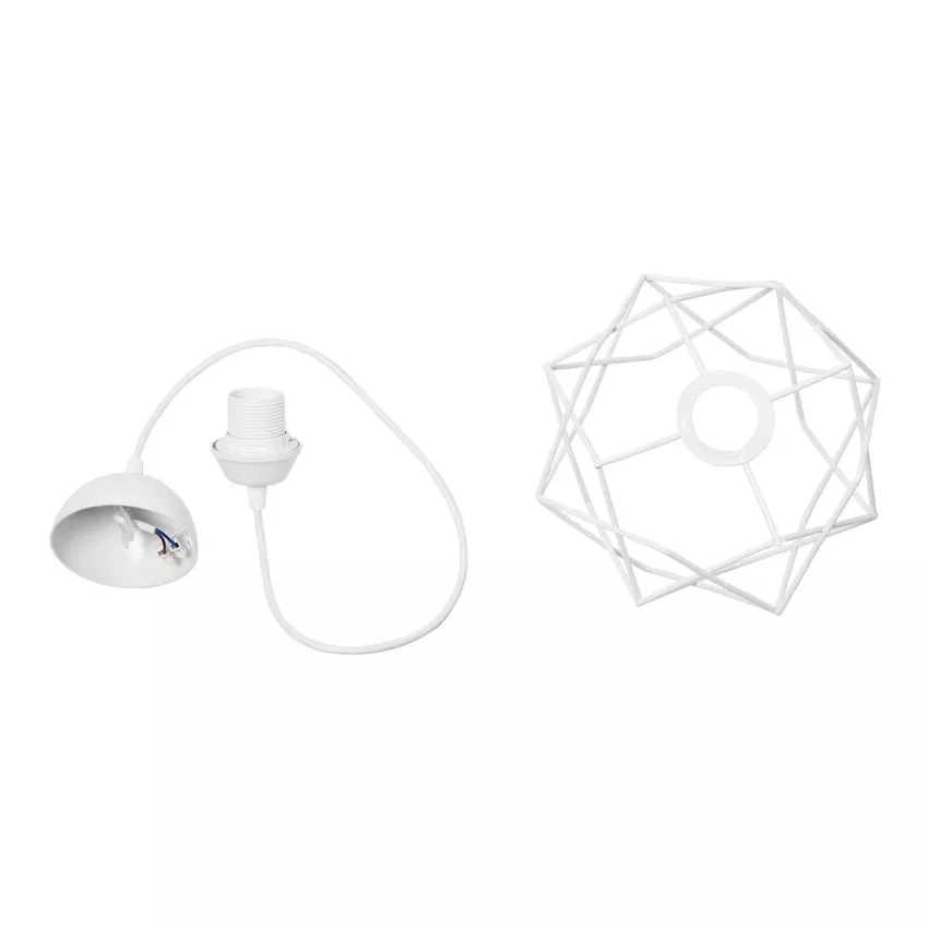 GLOBOSTAR® VORTEX  Μοντέρνο Κρεμαστό Φωτιστικό Οροφής με Ντουί 1 x E27 AC 220-240V IP20 - Λευκό - Μ23.5 x Π23.5 x Υ20cm