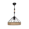 ZION Vintage Κρεμαστό Φωτιστικό Σχοινί Μονόφωτο 1 x E27 IP20 Μαύρο Μέταλλο με Μπεζ Σχοινί - Μ33 x Π33 x Υ29cm ZION Vintage Κρεμαστό Φωτιστικό Σχοινί Μονόφωτο 1 x E27 IP20 Μαύρο Μέταλλο με Μπεζ Σχοινί - Μ33 x Π33 x Υ29cm