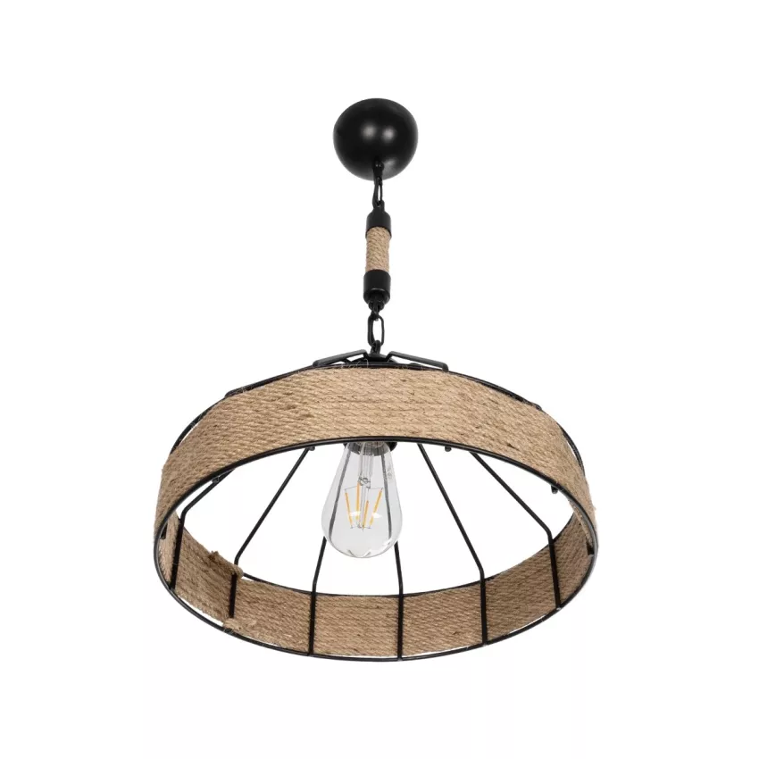 ZION Vintage Κρεμαστό Φωτιστικό Σχοινί Μονόφωτο 1 x E27 IP20 Μαύρο Μέταλλο με Μπεζ Σχοινί - Μ33 x Π33 x Υ29cm ZION Vintage Κρεμαστό Φωτιστικό Σχοινί Μονόφωτο 1 x E27 IP20 Μαύρο Μέταλλο με Μπεζ Σχοινί - Μ33 x Π33 x Υ29cm