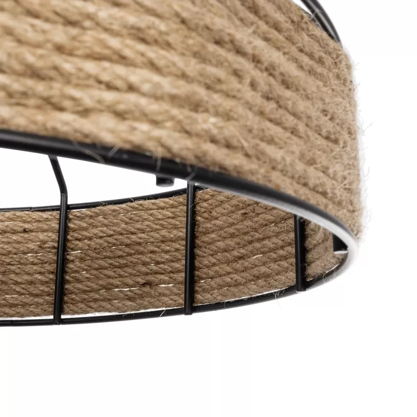 ZION Vintage Κρεμαστό Φωτιστικό Σχοινί Μονόφωτο 1 x E27 IP20 Μαύρο Μέταλλο με Μπεζ Σχοινί - Μ33 x Π33 x Υ29cm ZION Vintage Κρεμαστό Φωτιστικό Σχοινί Μονόφωτο 1 x E27 IP20 Μαύρο Μέταλλο με Μπεζ Σχοινί - Μ33 x Π33 x Υ29cm