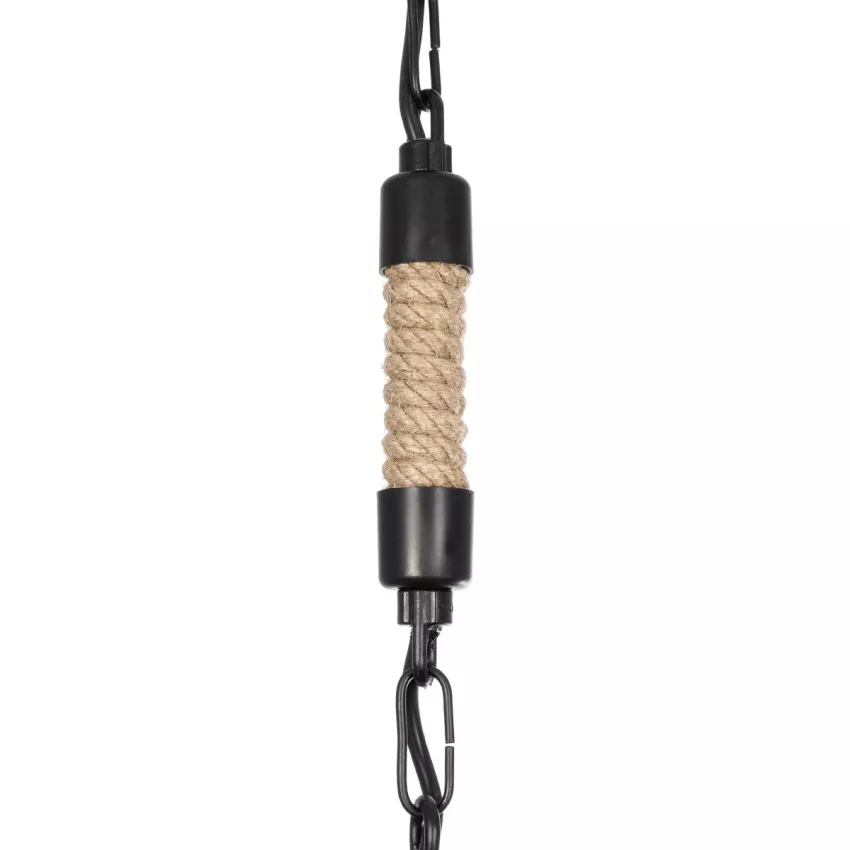 GLOBOSTAR® ZION  Vintage Κρεμαστό Φωτιστικό Οροφής με Ντουί 1 x E27 AC 220-240V IP20 - Μαύρο & Μπεζ - Μ33 x Π33 x Υ29cm