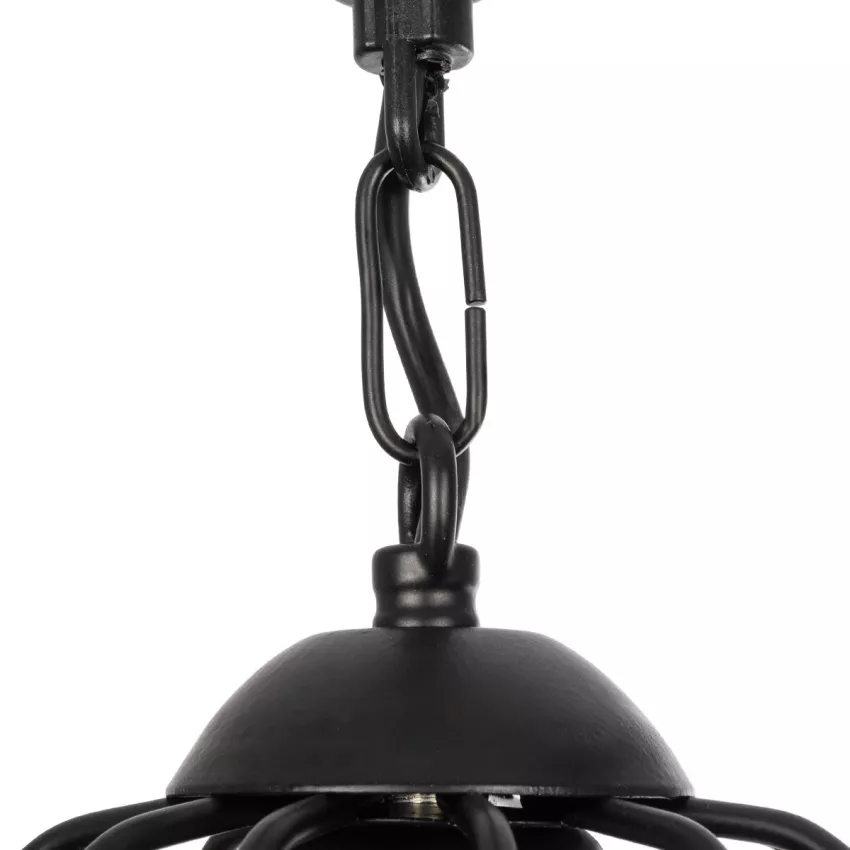 GLOBOSTAR® ZION  Vintage Κρεμαστό Φωτιστικό Οροφής με Ντουί 1 x E27 AC 220-240V IP20 - Μαύρο & Μπεζ - Μ33 x Π33 x Υ29cm