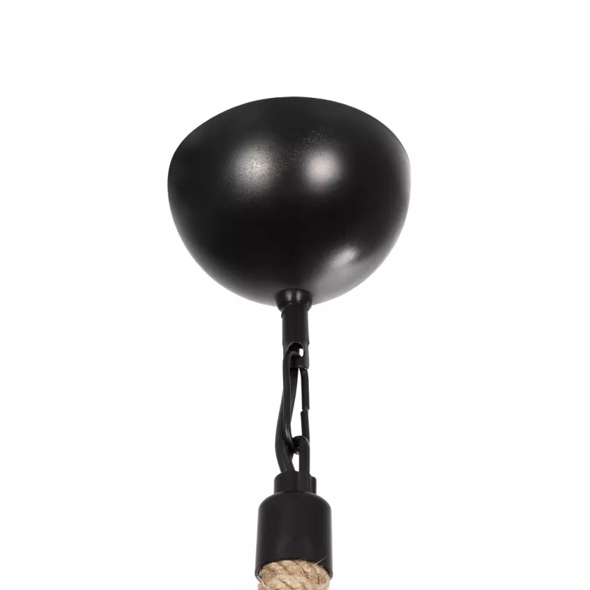 GLOBOSTAR® ZION  Vintage Κρεμαστό Φωτιστικό Οροφής με Ντουί 1 x E27 AC 220-240V IP20 - Μαύρο & Μπεζ - Μ33 x Π33 x Υ29cm