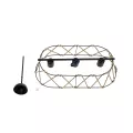GLOBOSTAR® GATSBY  Vintage Κρεμαστό Φωτιστικό Οροφής με Ντουί 3 x E27 AC 220-240V IP20 - Μαύρο & Μπεζ - Μ60 x Π28 x Υ22cm