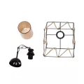 GLOBOSTAR® GATSBY  Vintage Κρεμαστό Φωτιστικό Οροφής με Ντουί 1 x E27 AC 220-240V IP20 - Μαύρο & Μπεζ - Μ25 x Π25 x Υ25cm