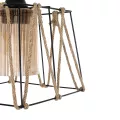 GLOBOSTAR® GATSBY  Vintage Κρεμαστό Φωτιστικό Οροφής με Ντουί 1 x E27 AC 220-240V IP20 - Μαύρο & Μπεζ - Μ25 x Π25 x Υ25cm