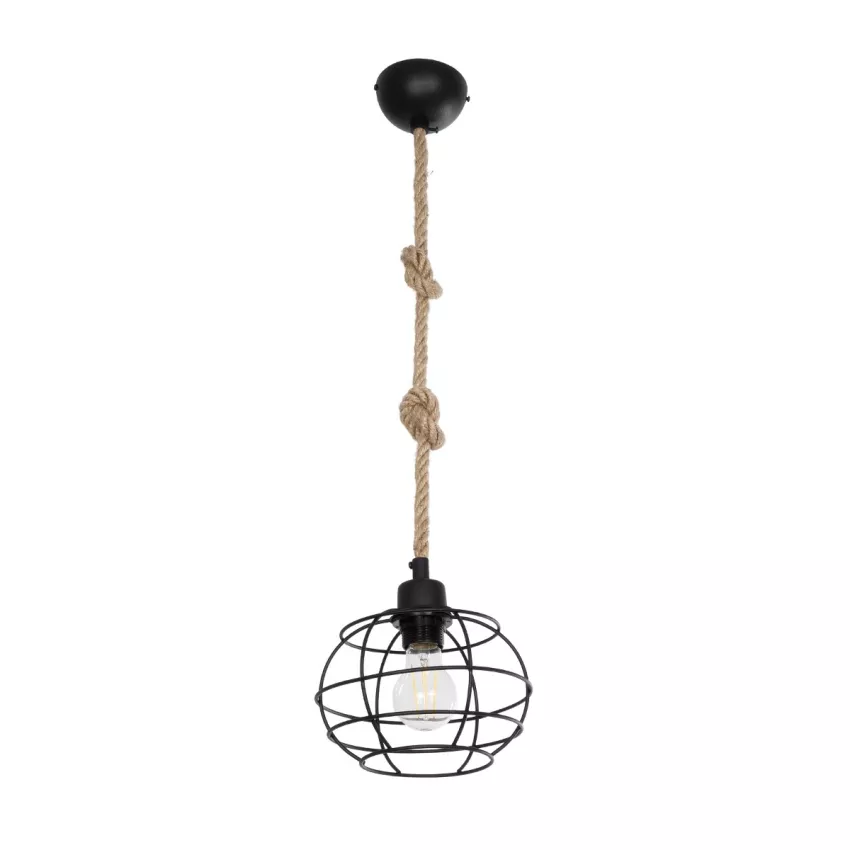 TALAH Vintage Κρεμαστό Φωτιστικό Σχοινί Μονόφωτο 1 x E27 IP20 Μαύρο Μέταλλο με Μπεζ Σχοινί - Μ14 x Π14 x Υ61.5cm TALAH Vintage Κρεμαστό Φωτιστικό Σχοινί Μονόφωτο 1 x E27 IP20 Μαύρο Μέταλλο με Μπεζ Σχοινί - Μ14 x Π14 x Υ61.5cm
