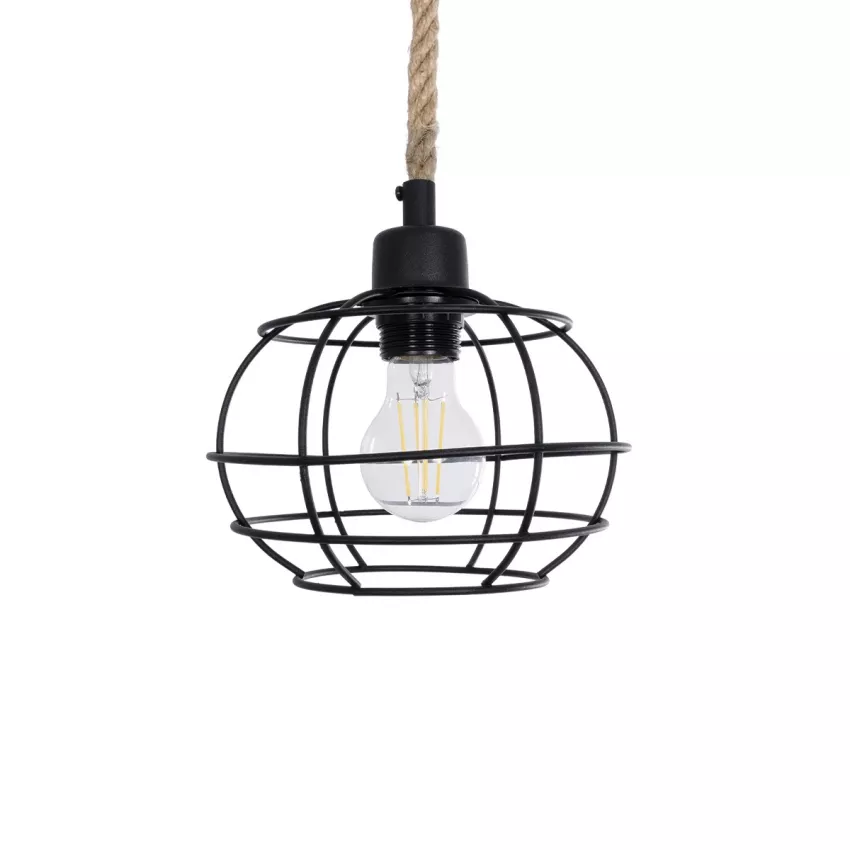 TALAH Vintage Κρεμαστό Φωτιστικό Σχοινί Μονόφωτο 1 x E27 IP20 Μαύρο Μέταλλο με Μπεζ Σχοινί - Μ14 x Π14 x Υ61.5cm TALAH Vintage Κρεμαστό Φωτιστικό Σχοινί Μονόφωτο 1 x E27 IP20 Μαύρο Μέταλλο με Μπεζ Σχοινί - Μ14 x Π14 x Υ61.5cm