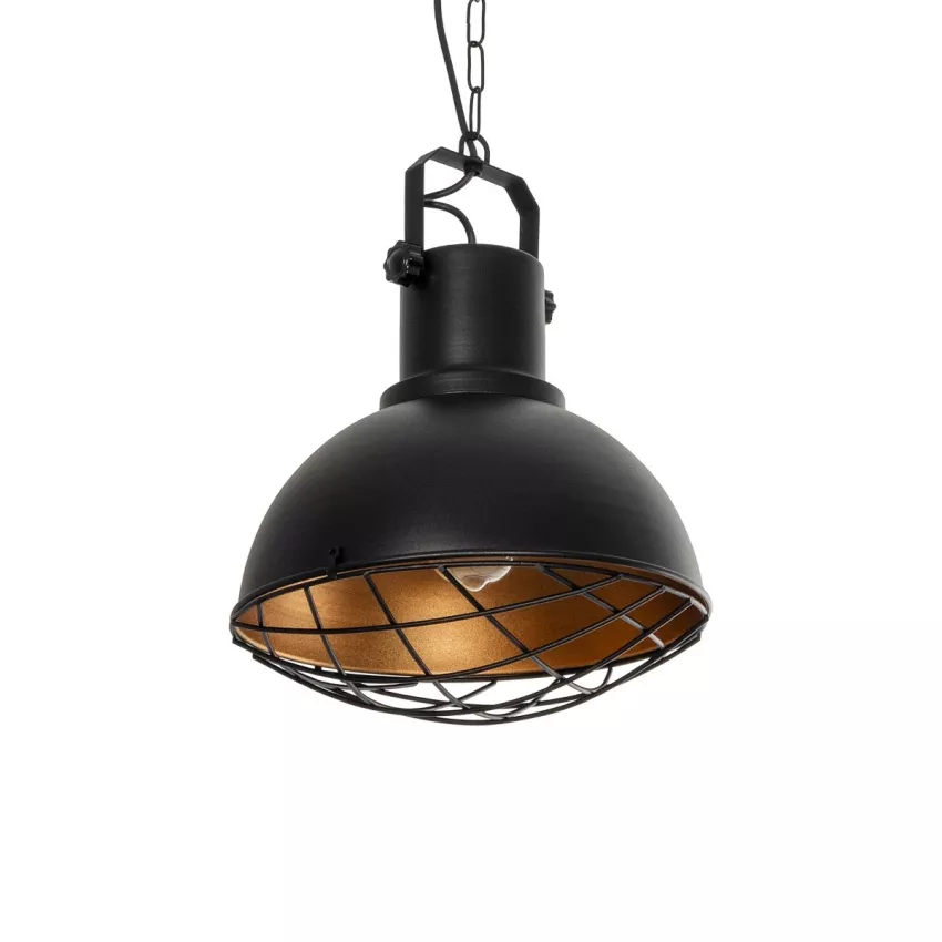 GLOBOSTAR® SIERRA  Vintage Κρεμαστό Φωτιστικό Οροφής με Ντουί 1 x E27 AC 220-240V IP20 - Μαύρο & Χρυσό - Μ30 x Π30 x Υ40cm